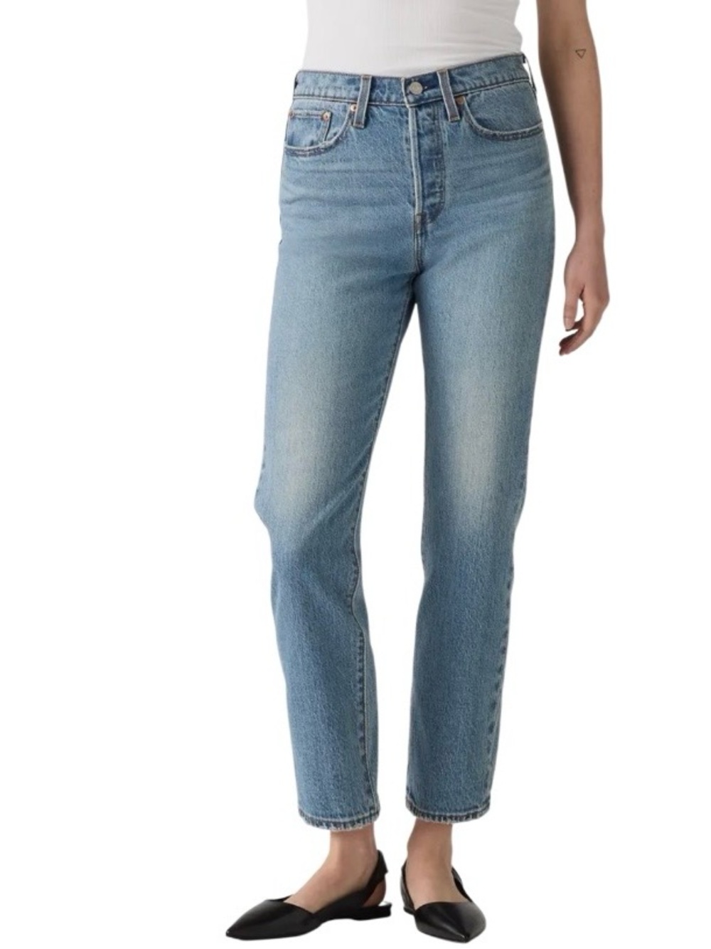 Levi's® Premium Wedgie Straight Ankle Button Fly Jeans Light‎ Wash Size 28